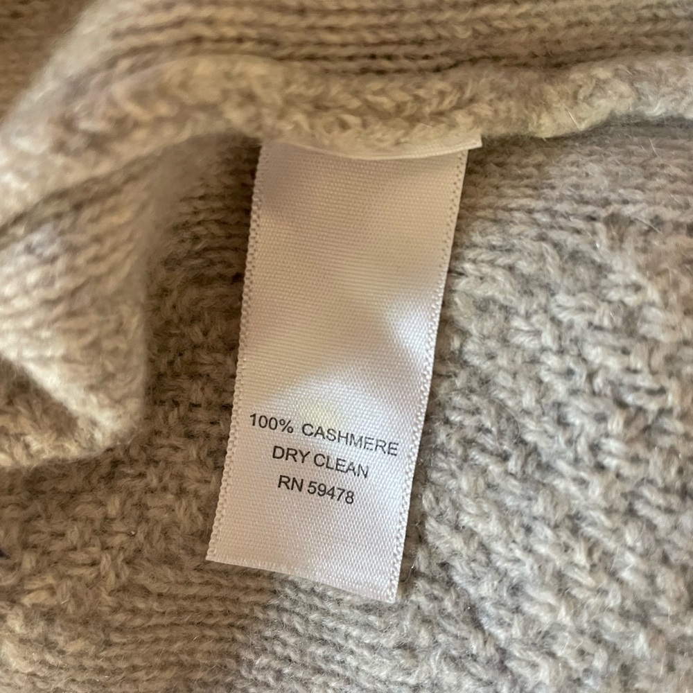 KENAR Beige Cashmere Cable-Knit Cowl Neck Pullover Sweater Women's S Long Sleeve - Picture 8 of 8
